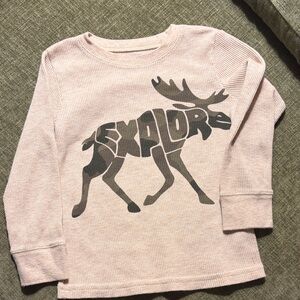 Garanimals Light Pink Moose Adventure Long Sleeve Tee